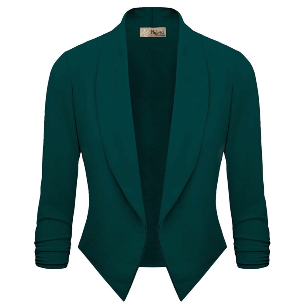 ‼️SOLD‼️Hybrid & Company Green Open Front Blazer - Picture 2 of 7